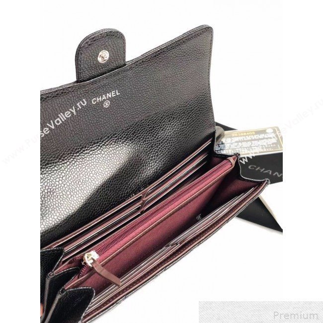 Chanel Classic Long Wallet in Grained Leather Black/Red (YD-9042618)