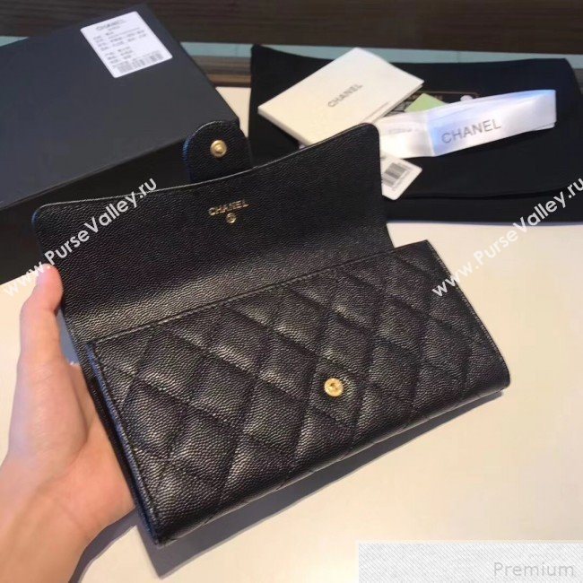 Chanel Classic Long Wallet in Grained Leather Navy Blue (YD-9042619)