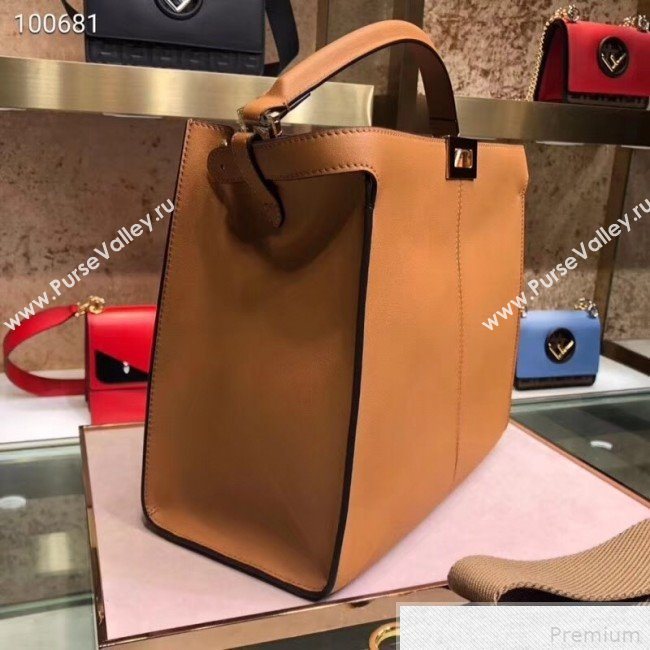 Fendi Leather Medium Peekaboo X-Lite Regular Bag Brown 2019 (SUSU-9041939)