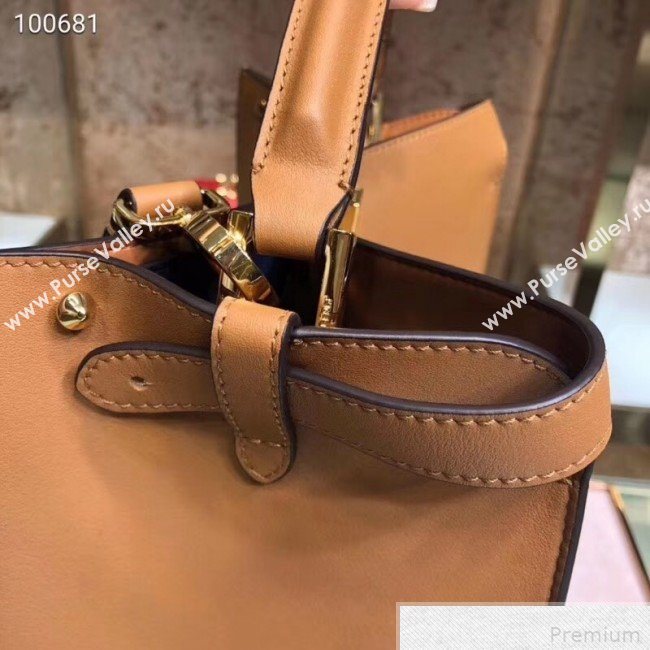 Fendi Leather Medium Peekaboo X-Lite Regular Bag Brown 2019 (SUSU-9041939)