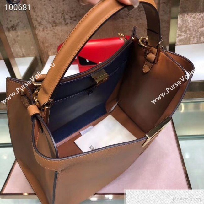 Fendi Leather Medium Peekaboo X-Lite Regular Bag Brown 2019 (SUSU-9041939)