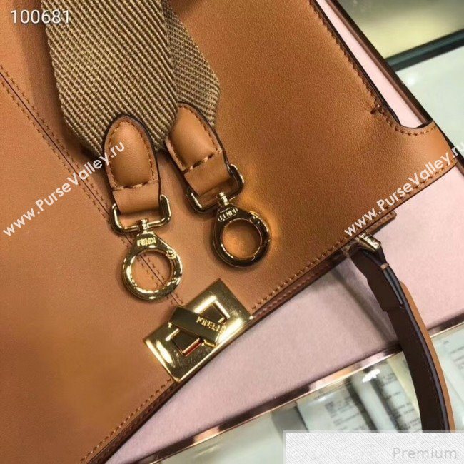 Fendi Leather Medium Peekaboo X-Lite Regular Bag Brown 2019 (SUSU-9041939)