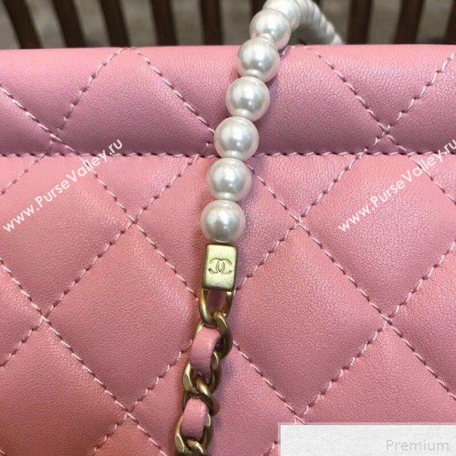 Chanel Pearl Flap Bag AS0582 Pink 2019 (JDH-9041814)