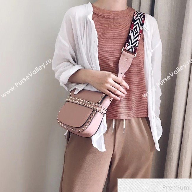 Valentino Rockstud Rolling Sandle Shoulder Bag Pink 2019 (JJ3-9041916)