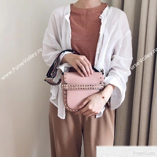 Valentino Rockstud Rolling Sandle Shoulder Bag Pink 2019 (JJ3-9041916)