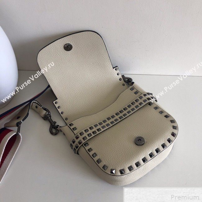 Valentino Rockstud Rolling Sandle Shoulder Bag White/Silver Grey 2019 (JJ3-9041912)