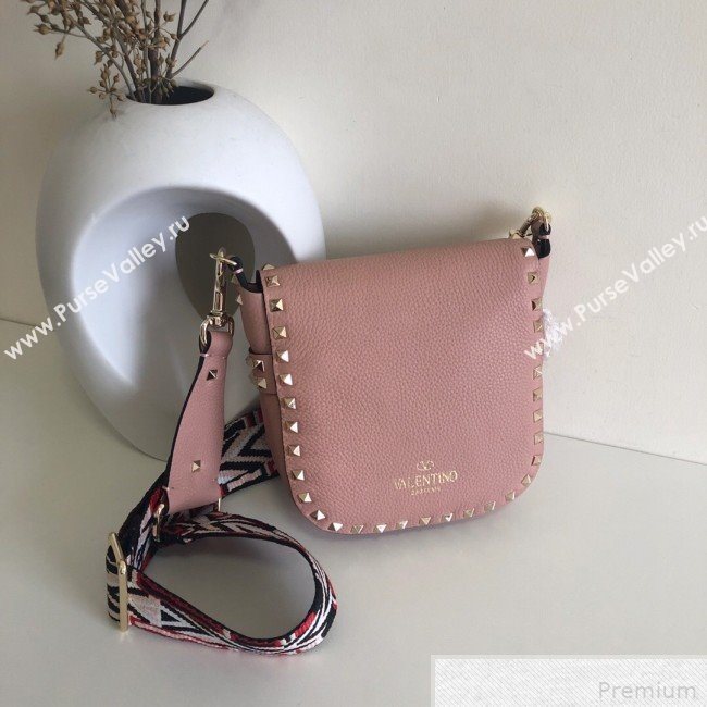 Valentino Rockstud Rolling Sandle Shoulder Bag Pink 2019 (JJ3-9041916)