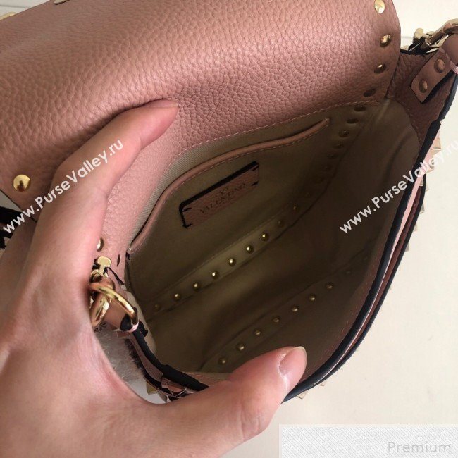 Valentino Rockstud Rolling Sandle Shoulder Bag Pink 2019 (JJ3-9041916)