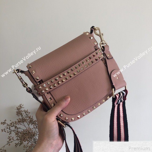 Valentino Rockstud Rolling Sandle Shoulder Bag Pink 2019 (JJ3-9041916)