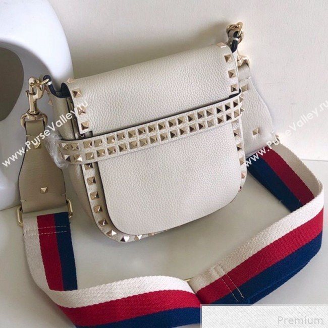 Valentino Rockstud Rolling Sandle Shoulder Bag White/Gold 2019 (JJ3-9041913)