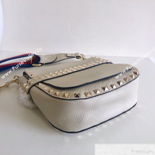 Valentino Rockstud Rolling Sandle Shoulder Bag White/Gold 2019 (JJ3-9041913)