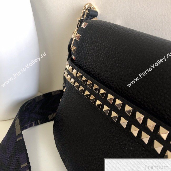 Valentino Rockstud Rolling Sandle Shoulder Bag Black/Gold 2019 (JJ3-9041915)