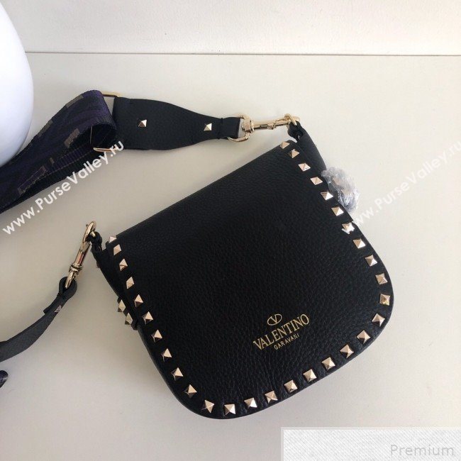Valentino Rockstud Rolling Sandle Shoulder Bag Black/Gold 2019 (JJ3-9041915)