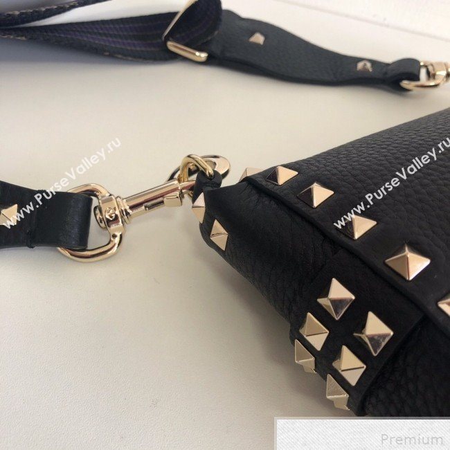 Valentino Rockstud Rolling Sandle Shoulder Bag Black/Gold 2019 (JJ3-9041915)