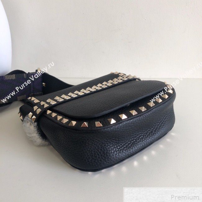 Valentino Rockstud Rolling Sandle Shoulder Bag Black/Gold 2019 (JJ3-9041915)