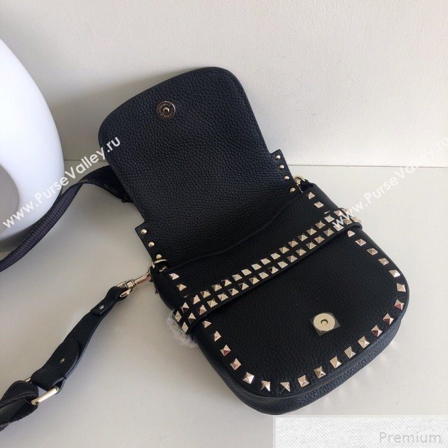 Valentino Rockstud Rolling Sandle Shoulder Bag Black/Gold 2019 (JJ3-9041915)
