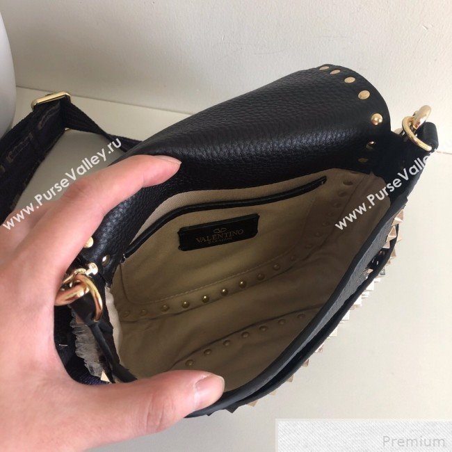 Valentino Rockstud Rolling Sandle Shoulder Bag Black/Gold 2019 (JJ3-9041915)