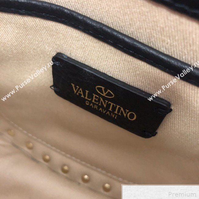 Valentino Rockstud Rolling Sandle Shoulder Bag Black/Gold 2019 (JJ3-9041915)