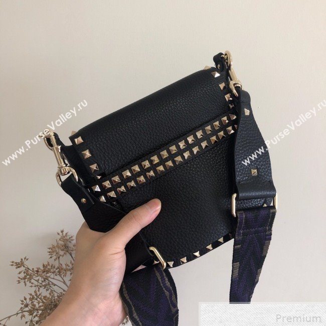 Valentino Rockstud Rolling Sandle Shoulder Bag Black/Gold 2019 (JJ3-9041915)