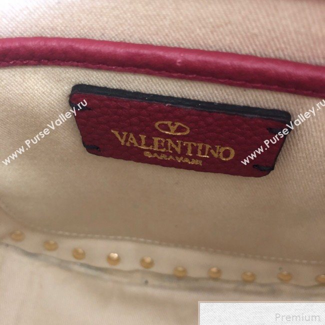 Valentino Rockstud Rolling Sandle Shoulder Bag Burgundy 2019 (JJ3-9041917)