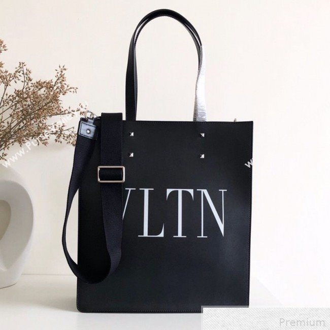 Valentino VLTN Rockstud Calfskin Shopper Tote Bag Black 2019 (JJ3-9041918)