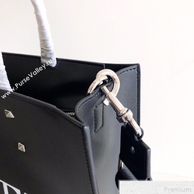 Valentino VLTN Rockstud Calfskin Shopper Tote Bag Black 2019 (JJ3-9041918)