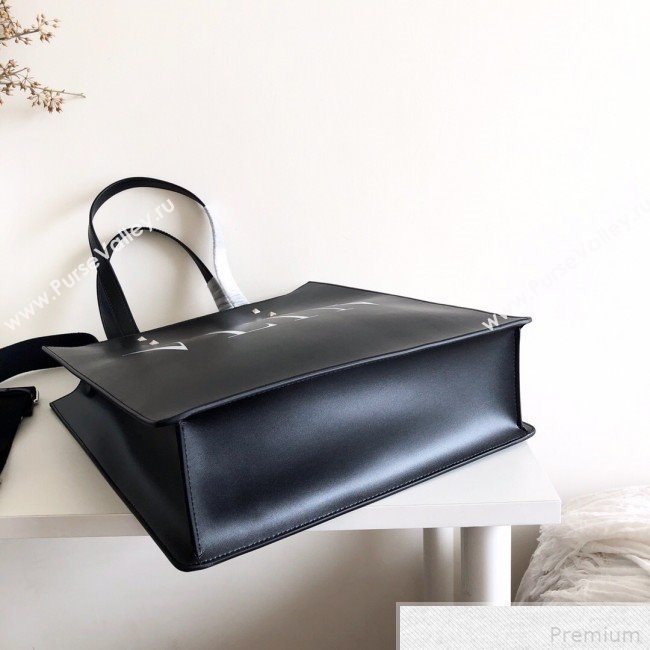 Valentino VLTN Rockstud Calfskin Shopper Tote Bag Black 2019 (JJ3-9041918)
