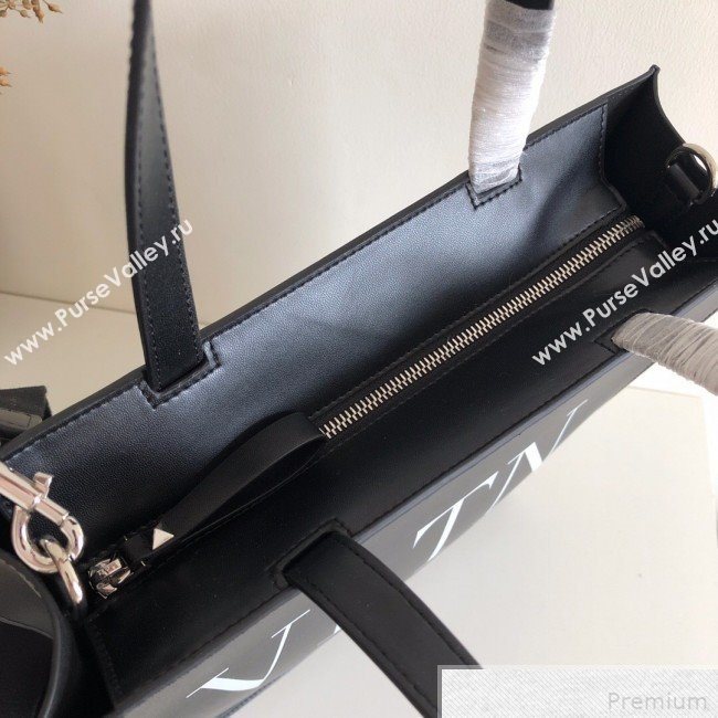 Valentino VLTN Rockstud Calfskin Shopper Tote Bag Black 2019 (JJ3-9041918)