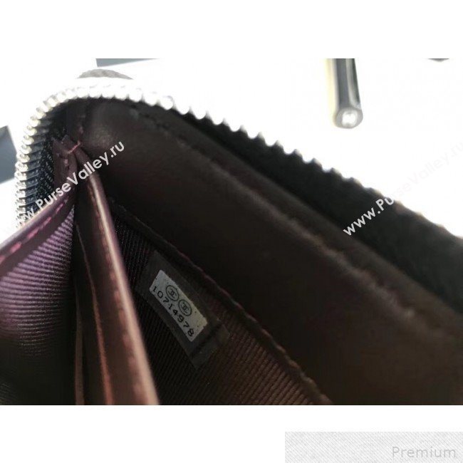 Chanel Zip Around Long Wallet in Grained Leather Black (YD-9042724)