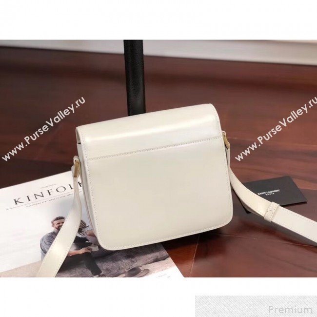 Saint Laurent LE 61 Small Saddle Bag in Smooth Leather 568569 White 2019 (KTS-9041924)