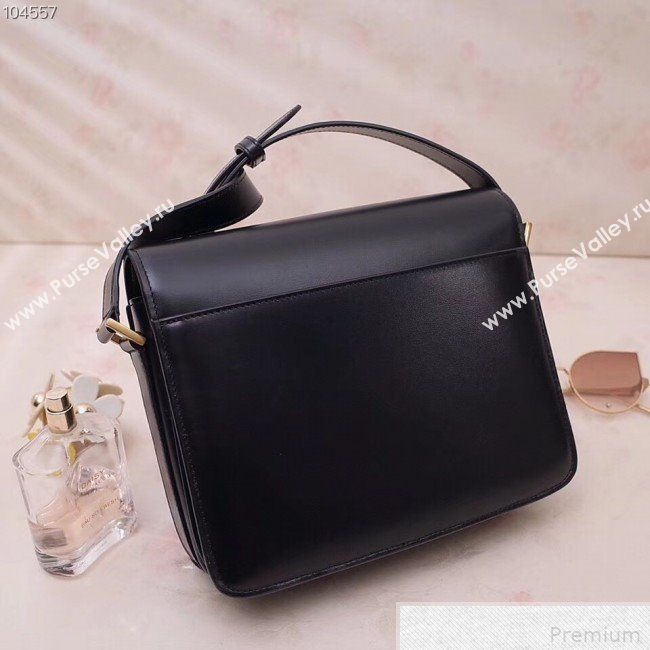 Saint Laurent LE 61 Medium Saddle Bag in Smooth Leather 568568 Black 2019 (NANA-9041926)