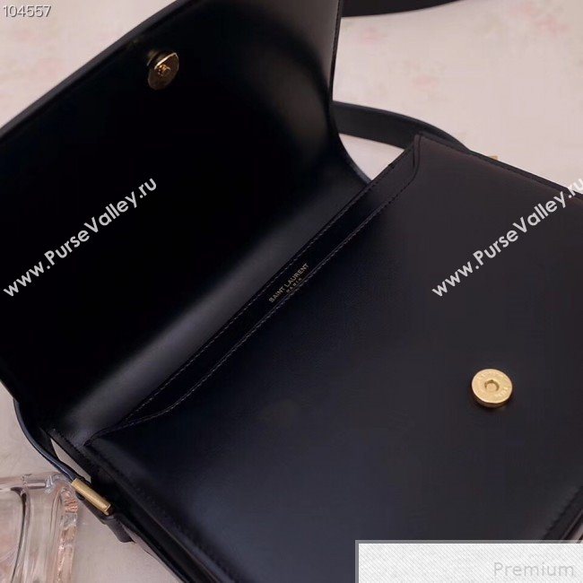 Saint Laurent LE 61 Medium Saddle Bag in Smooth Leather 568568 Black 2019 (NANA-9041926)