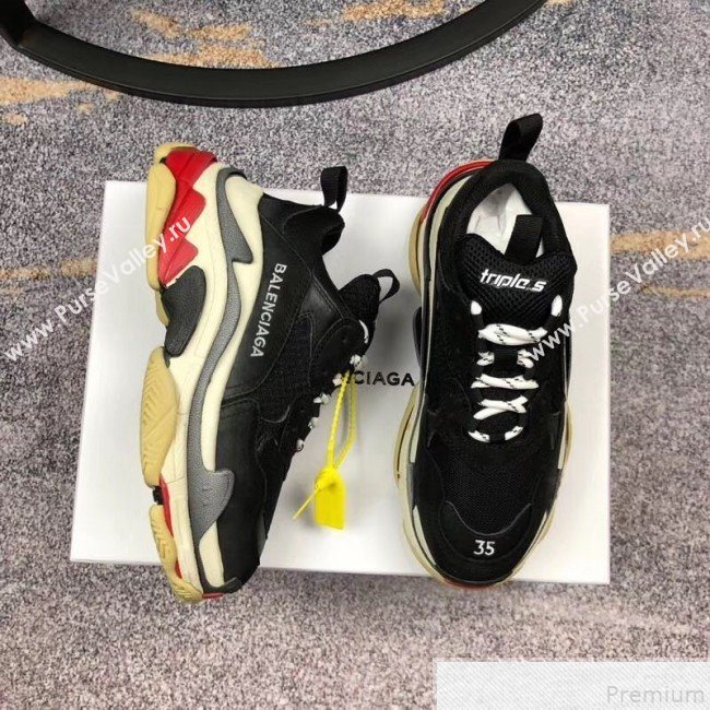 Balenciaga Triple S Sneakers Black/Multicolor Sole  (GD1054-9050809)