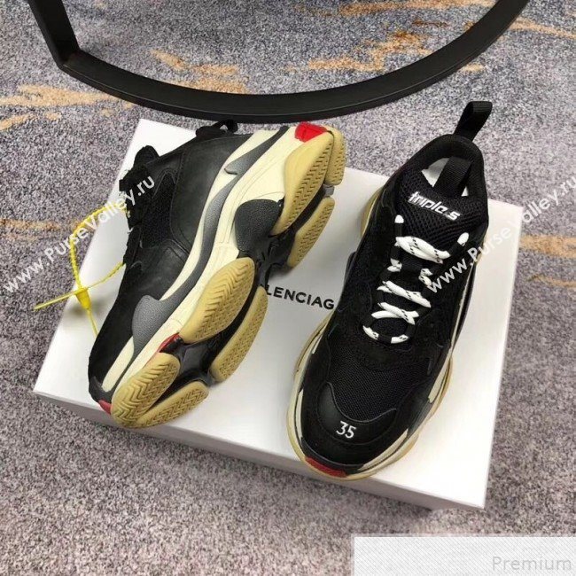 Balenciaga Triple S Sneakers Black/Multicolor Sole  (GD1054-9050809)