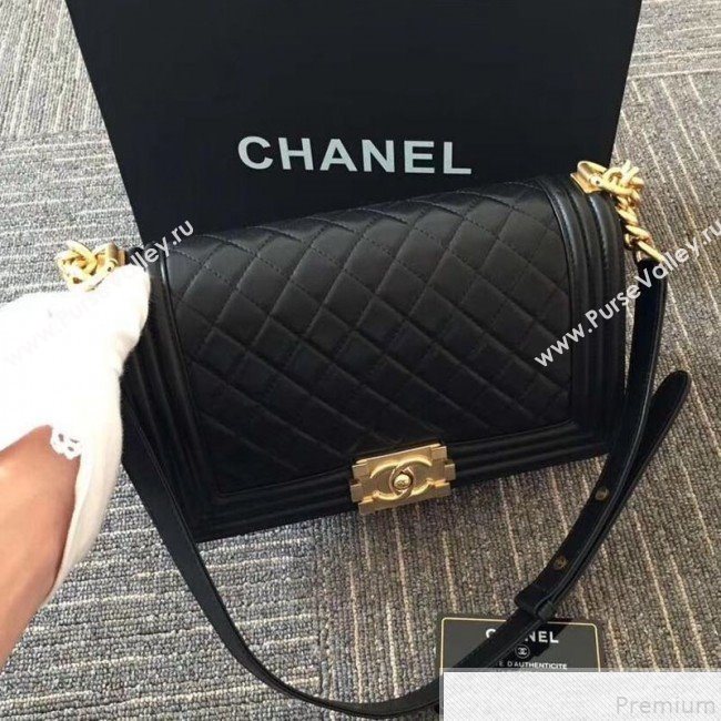 Chanel Quilted Lambskin Medium Boy Flap Bag with Gold Hardware(Top Quality) (SHUNY-9050715)