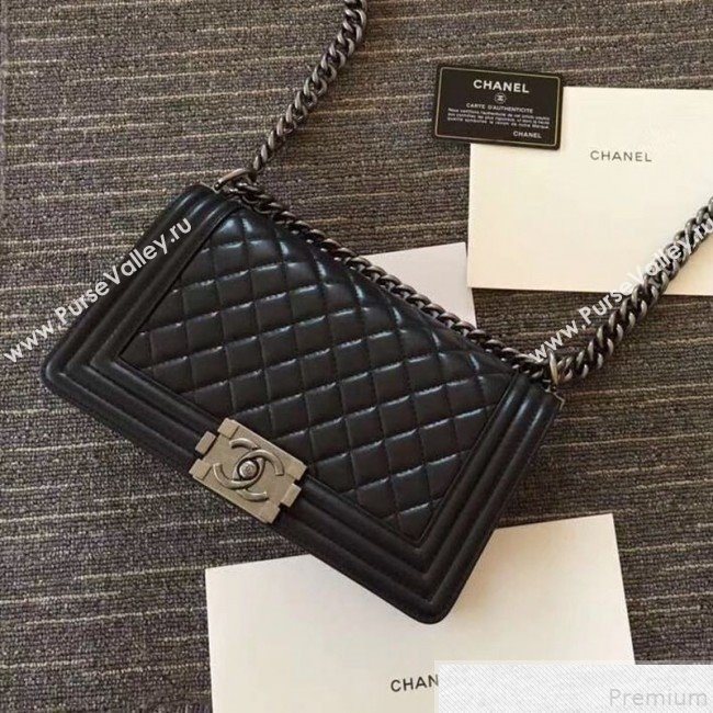 Chanel Quilted Lambskin Medium Boy Flap Bag with Silver Hardware(Top Quality) (SHUNY-9050825)