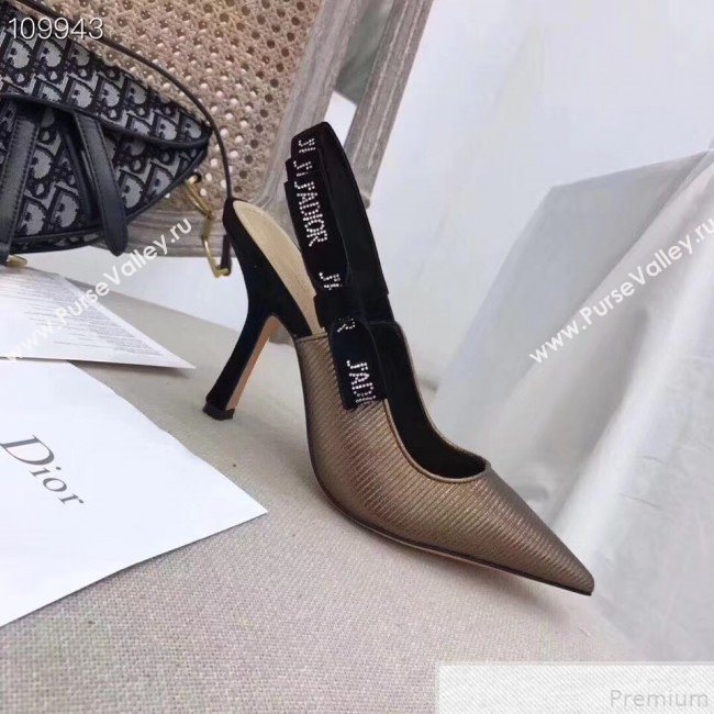 Dior JAdior Heel 9.5cm Slingback Pump Gold 2019 (DANN-9050760)