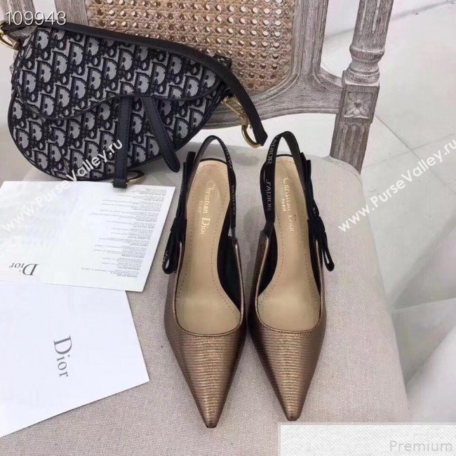 Dior JAdior Heel 9.5cm Slingback Pump Gold 2019 (DANN-9050760)