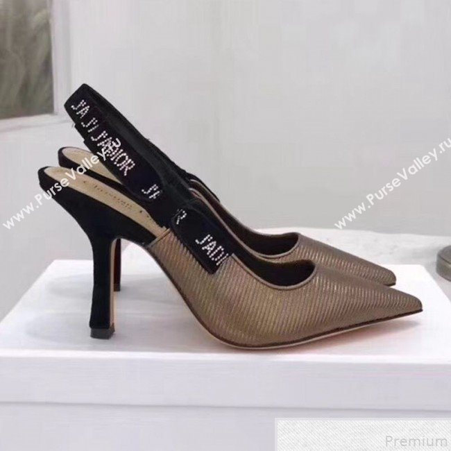 Dior JAdior Heel 9.5cm Slingback Pump Gold 2019 (DANN-9050760)
