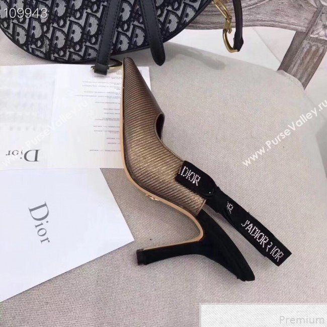Dior JAdior Heel 9.5cm Slingback Pump Gold 2019 (DANN-9050760)