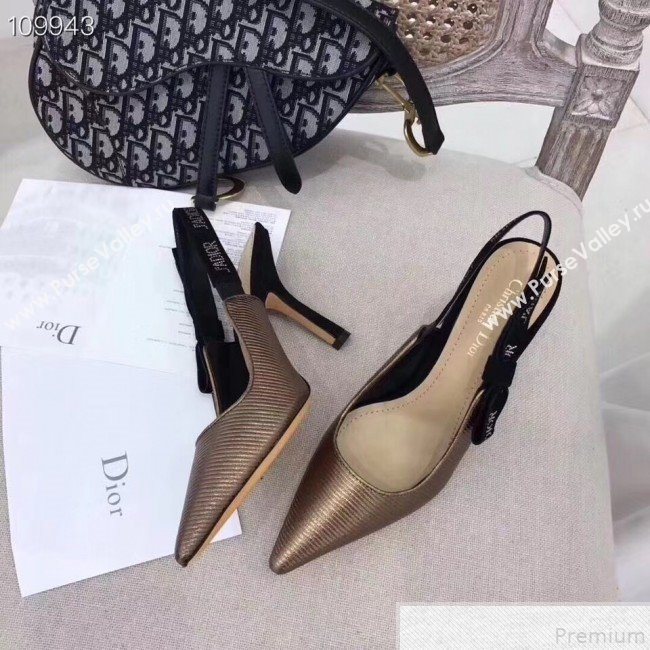 Dior JAdior Heel 9.5cm Slingback Pump Gold 2019 (DANN-9050760)