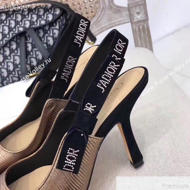 Dior JAdior Heel 9.5cm Slingback Pump Gold 2019 (DANN-9050760)