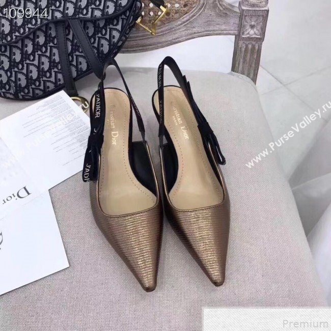 Dior JAdior Heel 6.5cm Slingback Pump Gold 2019 (DANN-9050761)