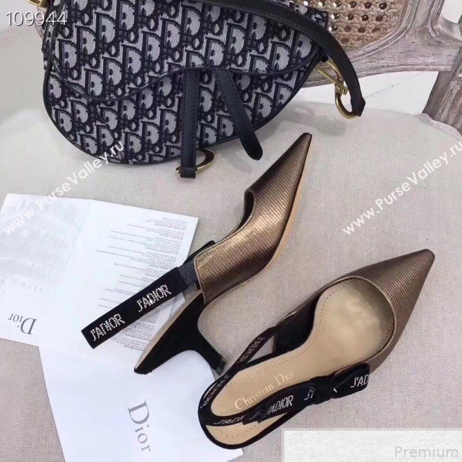 Dior JAdior Heel 6.5cm Slingback Pump Gold 2019 (DANN-9050761)