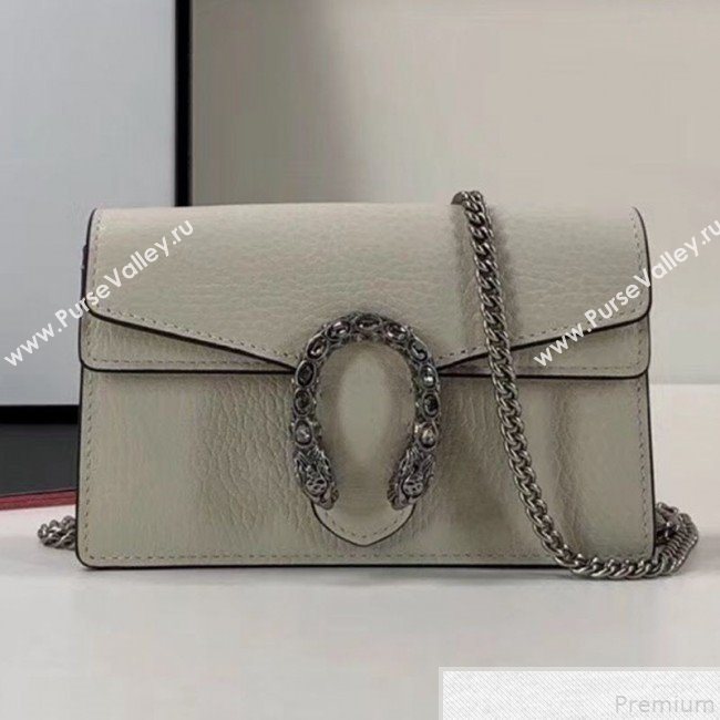 Gucci Dionysus Leather Super Mini Bag 476432 White   (LX-9050608)