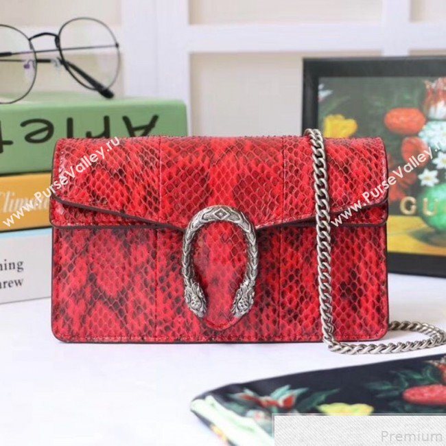 Gucci Dionysus Super Mini Snakeskin Bag 476432 Red 2019 (XYS-9050614)