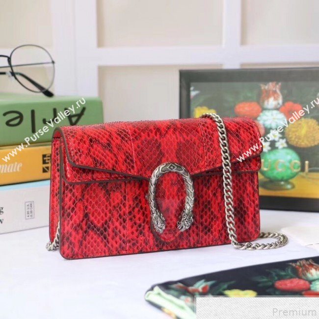 Gucci Dionysus Super Mini Snakeskin Bag 476432 Red 2019 (XYS-9050614)