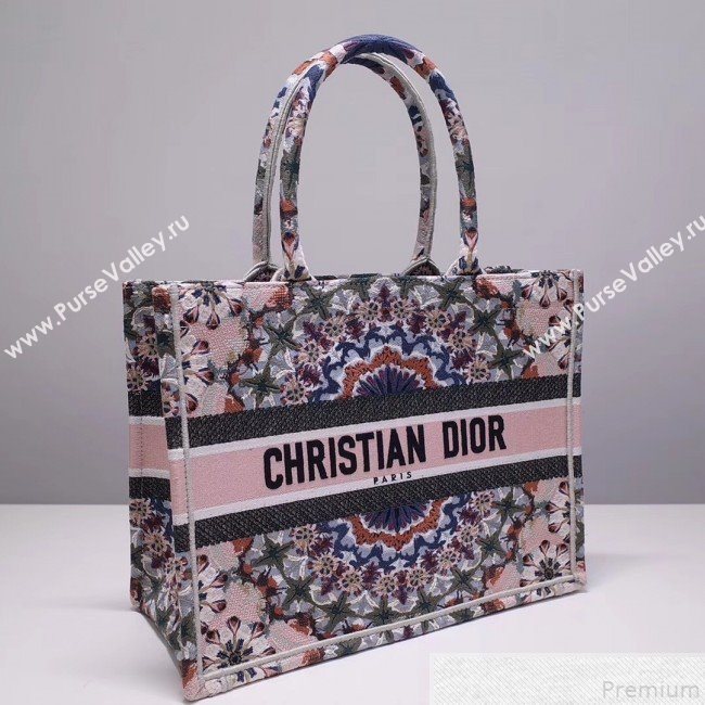 Dior Small Book Tote KaléiDiorscopic Embroidered Bag Pink/Multicolor 2019 (DMZ-9050711)