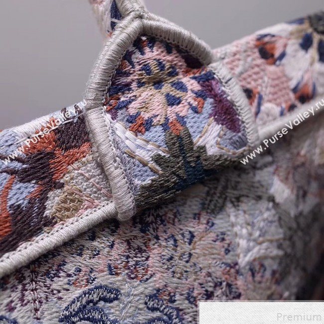 Dior Small Book Tote KaléiDiorscopic Embroidered Bag Pink/Multicolor 2019 (DMZ-9050711)