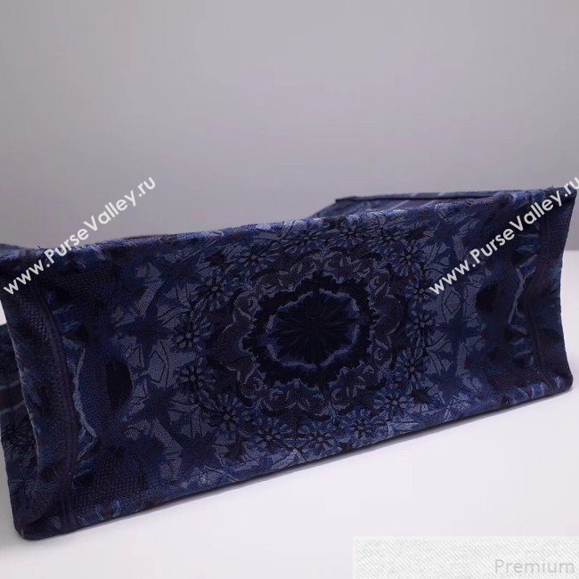 Dior Book Tote KaléiDiorscopic Embroidered Bag Navy Blue 2019 (DMZ-9050712)